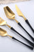 24 Pcs Mirror Matte Stainless Steel Black Gold Silver Cutlery Dinnerware Tableware Knife Spoon Fork Flatware Set Dishwasher Safe