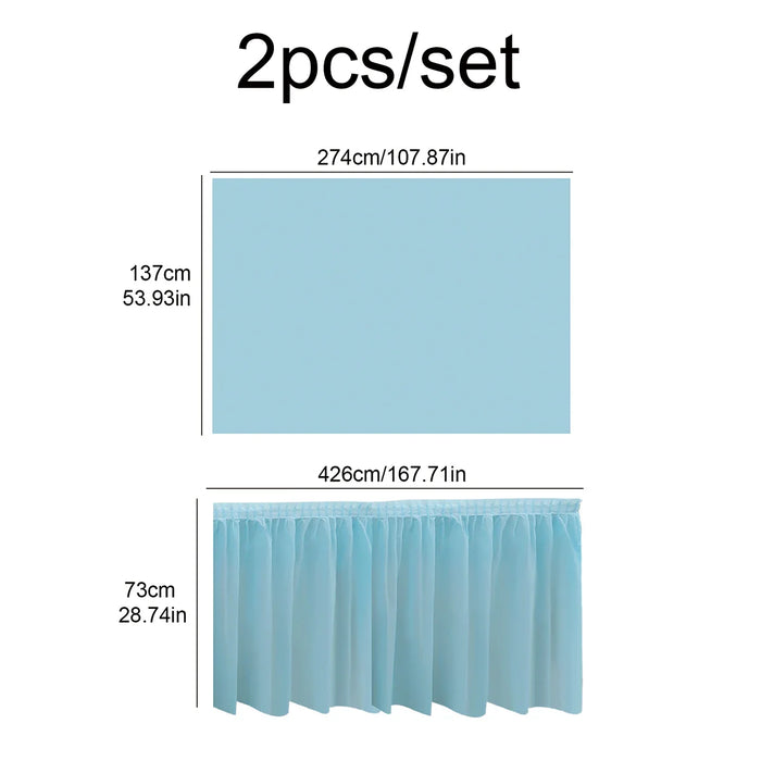 2pcs Disposable tablecloth table skirt