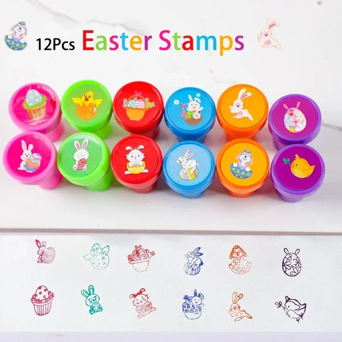 30Pcs Cute Mixed Animal Dinosaur Self-ink Stamps Toy Kids Birthday Party Favors Christmas Easter Party Goodie Bag Pinata Fillers