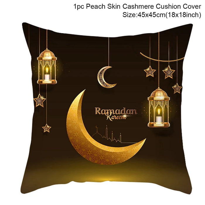 2024 Eid Mubarak Pillowcase Decor for Home Sofa Cushion Cover Islamic Ramadan Kareem Decoration Mosque Muslim Pillow Cover Gifts