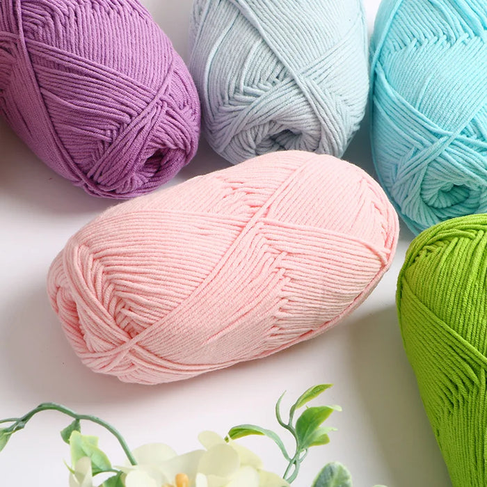 50g/Set 4ply Milk Cotton Knitting Wool Yarn Needlework Dyed Lanas For Crochet Craft Sweater Hat Dolls At Low Price