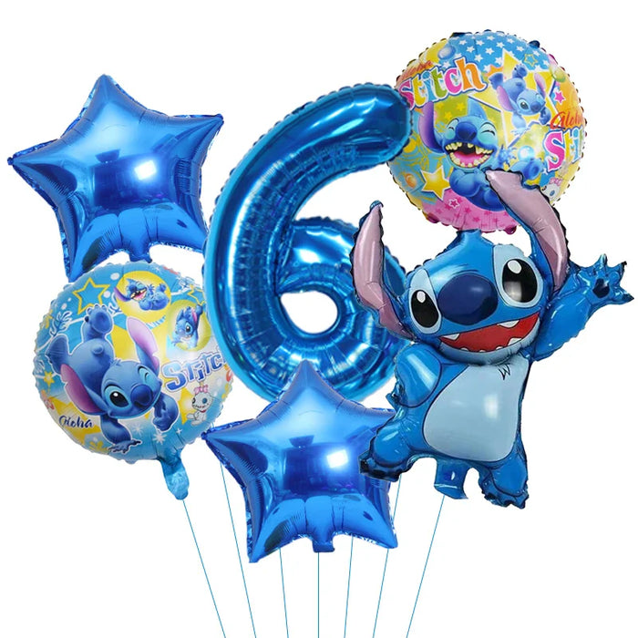 6pcs Disney Lilo & Stitch Party Balloons Stitch 32" Number Balloon set Baby Shower Birthday Party Decorations Kids Toy Gifts