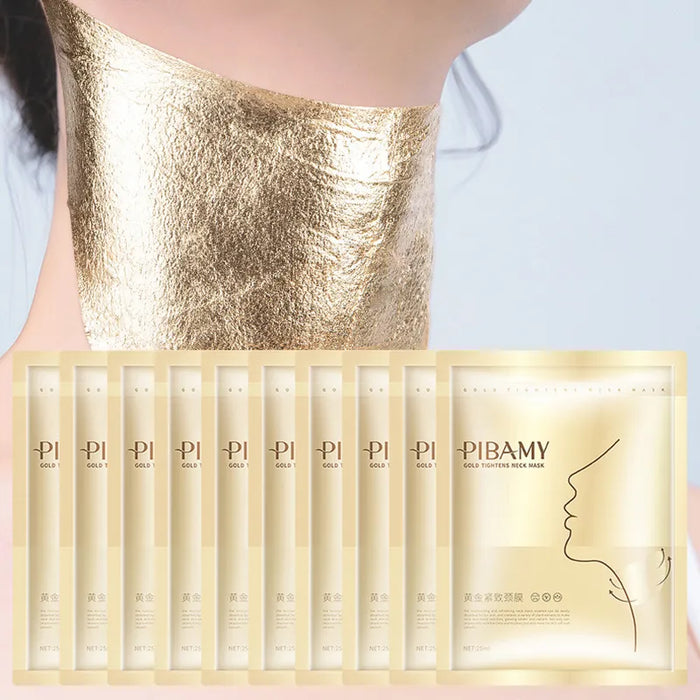 10pcs Gold Firming Neck Mask Moisturizing Anti Wrinkles Anti-aging skincare Neck Masks Beauty Necks Skin Care Products