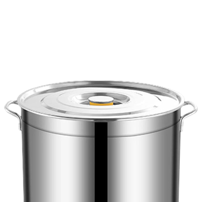 6L Stainless Steel Stockpot with Lid Easy to Clean Large Capacity Soup Pot for Kitchen Household Hotel