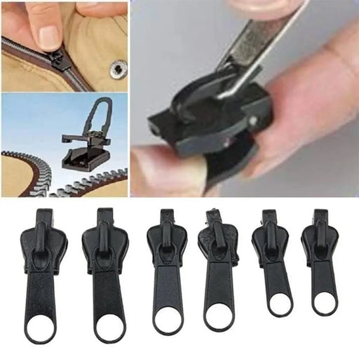 6pcs Instant Zipper Universal Instant Fix Repair Kit Replacement Zip Slider Teeth Multifunctional Clothing Replacement Zipper