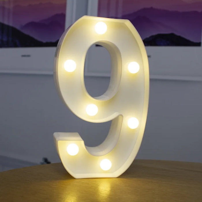 Alphabet Letter LED Lights Luminous Number Lamp Decor Battery Night Light for home Wedding Birthday Christmas party Decoration