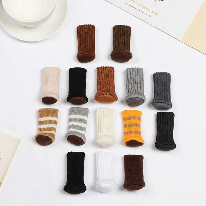 4PCS Universal Leg Sock Protective Case Knitting Chair Foot Cover Non-Slip Floor Furniture Protector Home Decor