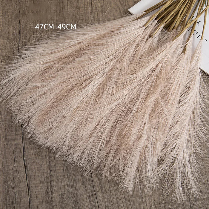 55CM 5/1PCS Fluffy Pampas Grass Boho Decor Flower Fake Plant Reed Simulated Wedding Party Christmas Home Decor Artificial Flower