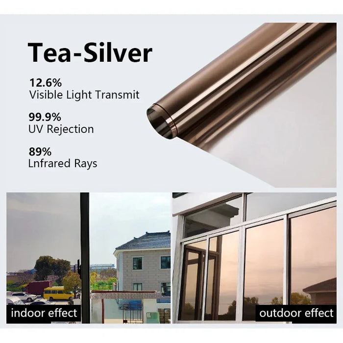 Adhesive Vinyl Window Insulation Film Anti Heat Light UV Car Glass Stickers One Way Mirror Home Privacy Protection Accessories