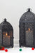 2Pcs Metal Candle Holder Black Candle Lantern Decorative Hanging Lantern with Hollow Pattern for Party Garden Indoors Outdoors