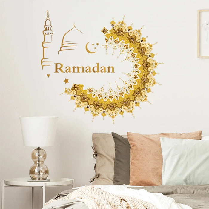 Eid Window Stickers Ramadan Decoration Eid Mubarak Decor for Home 2024 Ramadan Kareem Islam Muslim Party Supplies Eid Al-fitr