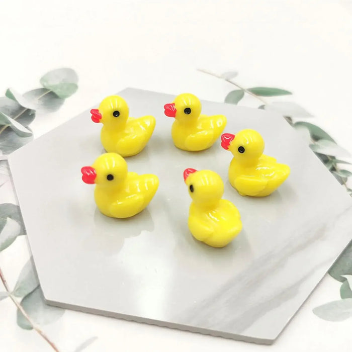 50/100 Pcs Mini Yellow Duck Ornament Miniature Figures,Tiny Duck,Resin,Handicraft,Micro Landscape, Home Decoration,