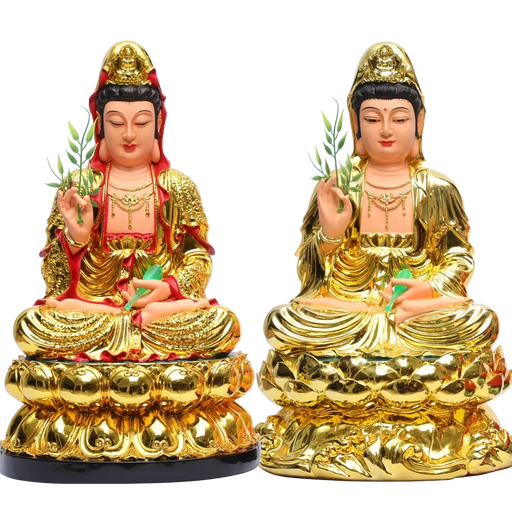 30CM/11.8"(H) Home worship of Guanyin Buddha Temple Handmade resin Guanyin Bodhisattva household ornaments Nanhai Guanyin God