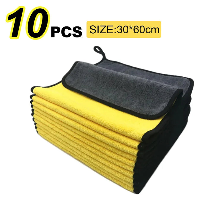 3/5/10Pcs Car Wash Microfiber Towel 30x30/60CM Car Cleaning Drying Cloth Hemming Car Care Cloth Detailing Car Wash Towel