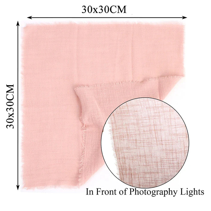 50PCS Cloth Napkins 30X30CM Gauze Crepe Cotton Fabric Dinner Serving Tableware Durable Tea Towel Kitchen Wedding Easter Ramadan