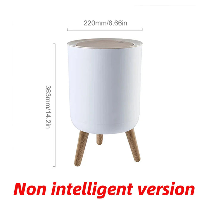 7/10L Wooden High Foot Smart Trash Bin Automatic Sensor Trash Can For Bathroom Kitchen Wastebasket Smart Home