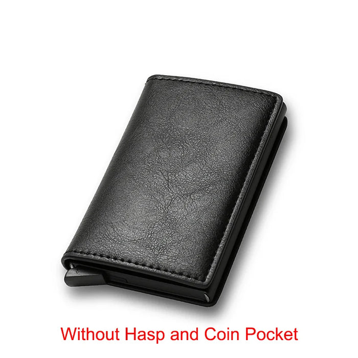 Carbon Fiber Slim Aluminum Men Wallet ID Credit Card Holder Mini RFID Wallet Automatic Pop up Bank Card Case Black Vallet 2023