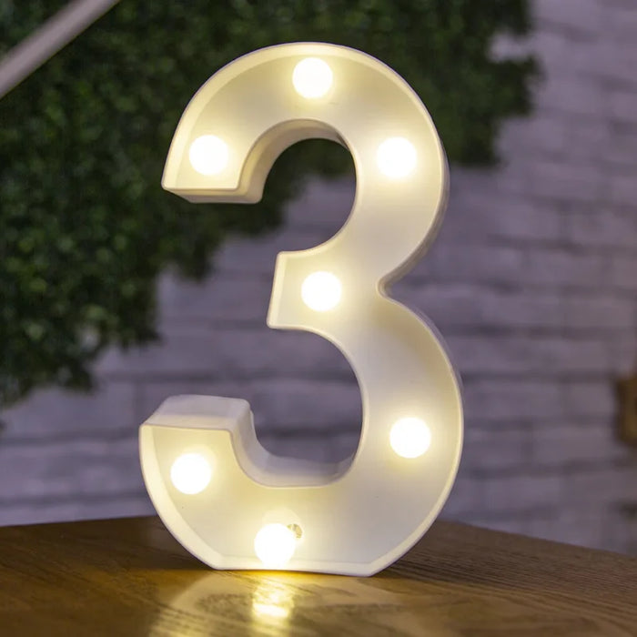 Alphabet Letter LED Lights Luminous Number Lamp Decor Battery Night Light for home Wedding Birthday Christmas party Decoration