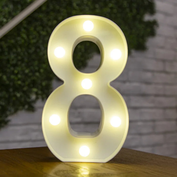 Alphabet Letter LED Lights Luminous Number Lamp Decor Battery Night Light for home Wedding Birthday Christmas party Decoration