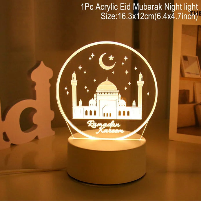 EID Night Light Mubarak Ramadan Decoration For Home 2024 Islamic Muslim Party Decor Ramadan Kareem Happy Eid Al Adha Ramadan