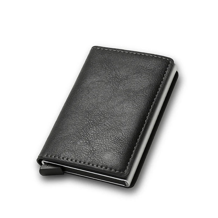 Custom Card Holder Rfid Black Carbon Fiber Leather Simple Wallet Men's Gift Personalized