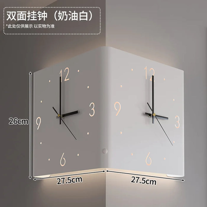 Double Corner Wall Clock Home Decoration Living Room Creative Simple Modern Wall Clock Fashion Sun Corner Wall Clock