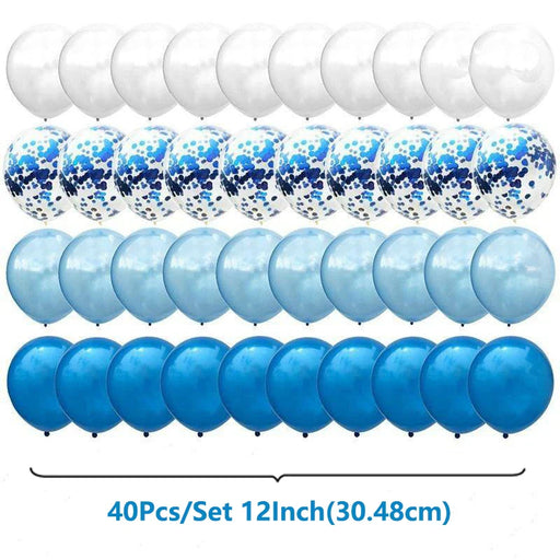 40Pcs/Set 12inch Mix Blue Rose Gold Confetti Latex Balloon For Birthday Baby Shower Wedding Balloons Party Decorations