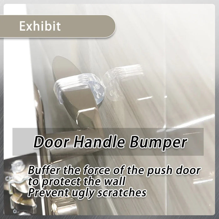 8/4Pcs Handles Door Stopper Punch-free Door Stops Transparent Round Protection Door Knob Bumper Walls Furniture Protector Pad