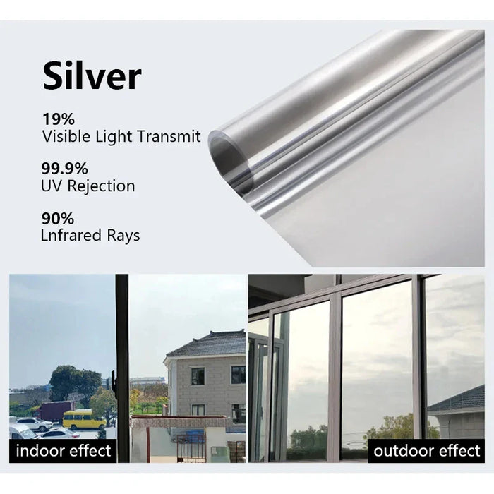 Adhesive Vinyl Window Insulation Film Anti Heat Light UV Car Glass Stickers One Way Mirror Home Privacy Protection Accessories