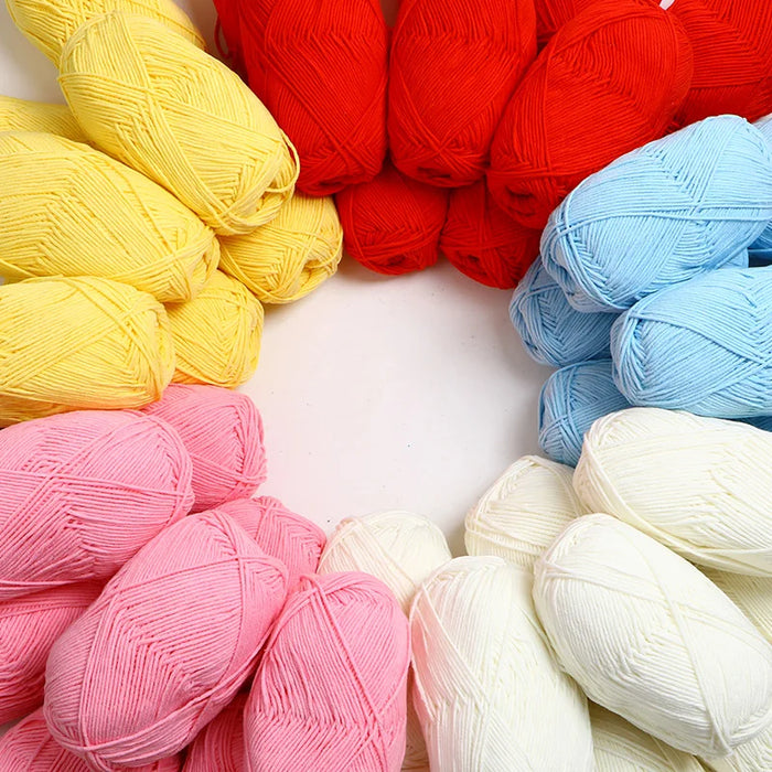 50g/Set 4ply Milk Cotton Knitting Wool Yarn Needlework Dyed Lanas For Crochet Craft Sweater Hat Dolls At Low Price