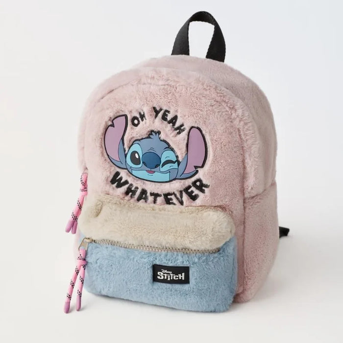 Disney New Cartoon Stitch Plush Children's School Bag Kindergarten Cute Fashion Color Blocking Backpack