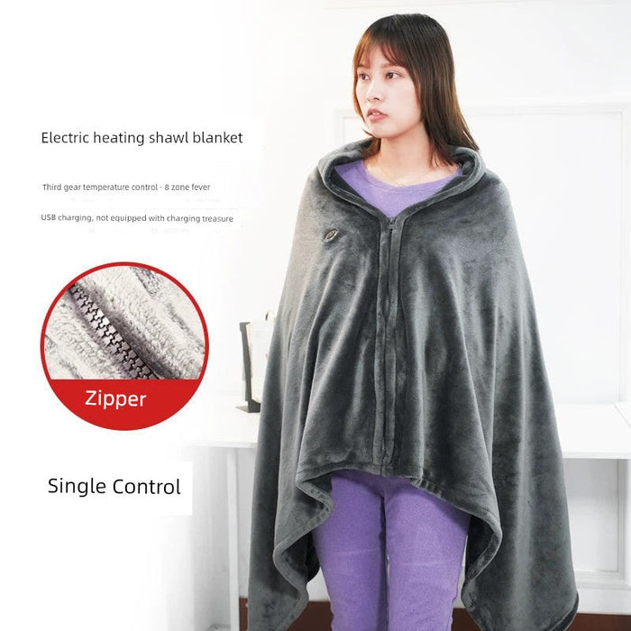 Electric Blanket Rechargeable Heating Blanket Warm Heating Pad Travel Office Lunch Break Shawl Blanket Multifunctional Electric Blanket