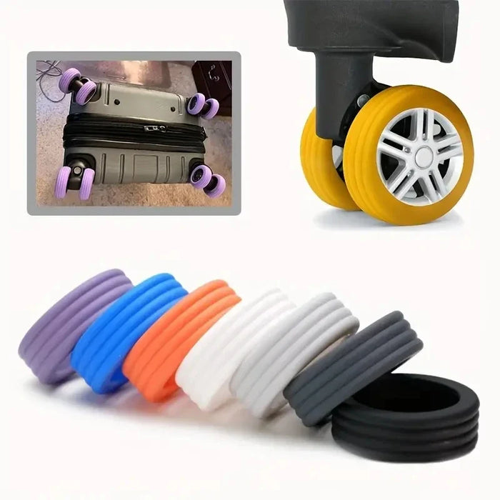 8-24pcs Rolling Luggage Wheel Protecter Silicone Travel Suitcase Trolley Caster Shoes Reduce Noise Silence Cover Bag Accessories