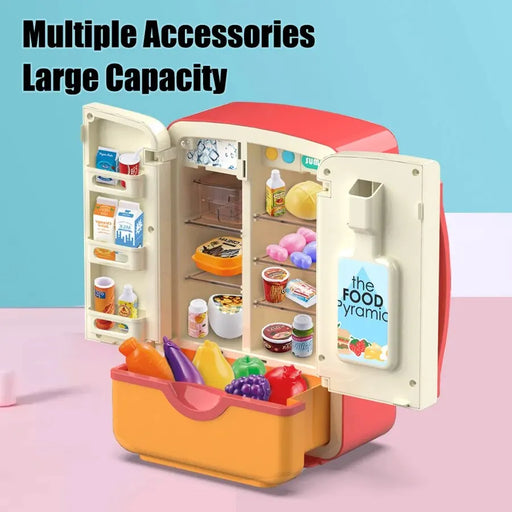 39pcs Kids Simulated Refrigerator Play House Pretend Make Food Play With Fridge Cooking Role Playing Toys Boys Girls Gift