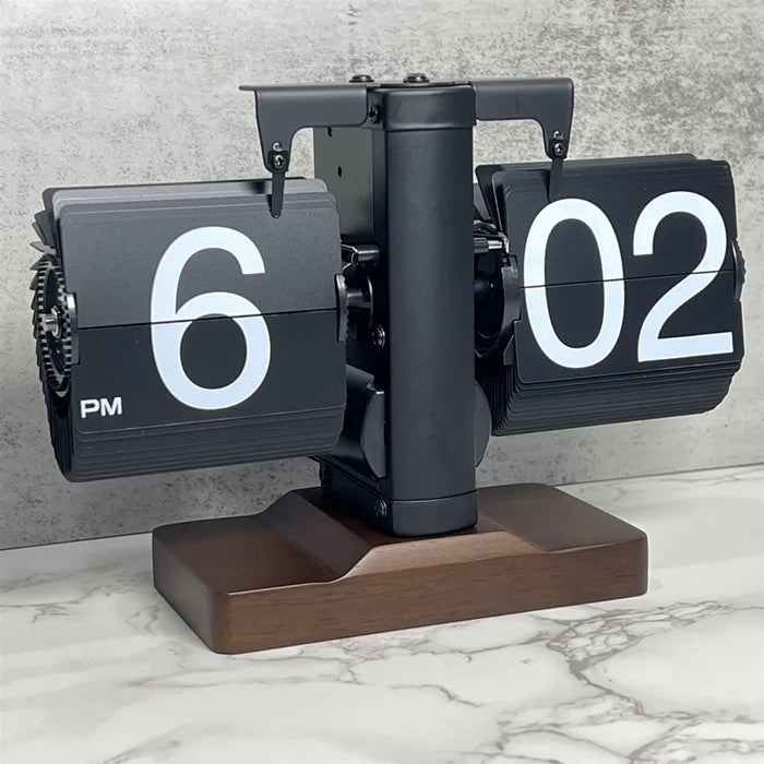 Desktop Clock European Creative Flip Down Page Desk Clocks Retro Flip Table Clock Mechanical Automatic Flip Clock Home Decor