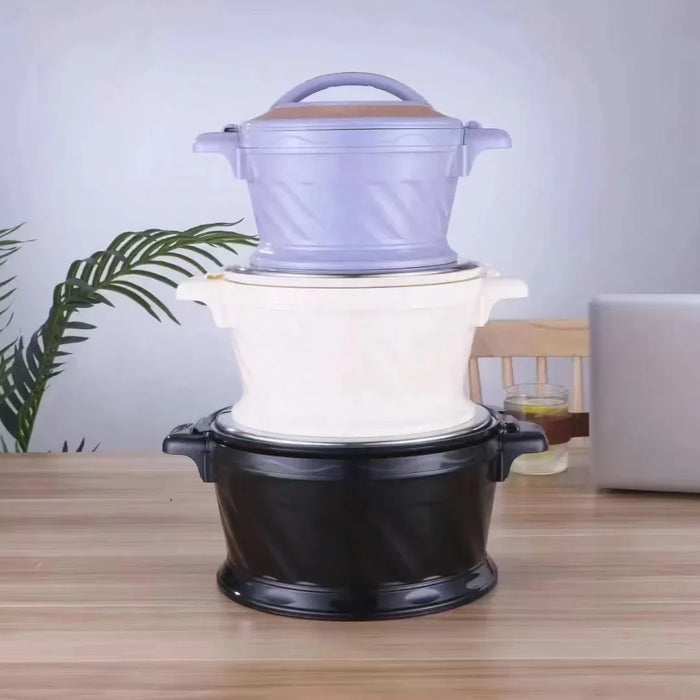 3 Pcs/Set 2.2/4.2/5.2L Ramadan Street family gathering Large Capacity Food Warm Insulated Rice Bucket With Handle Lunch Box