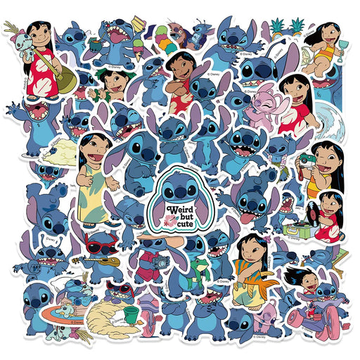 51PCS Cute Cartoon Lilo & Stitch Stickers DIY Diary Laptop Luggage Skateboard Graffiti Decals Fun Classic Toy