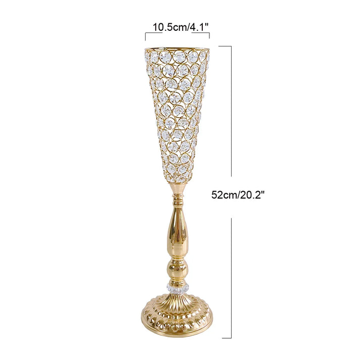 2Pcs/lot Metal Flower Vase, Crystal Flower Arrangement Stand for Wedding Centerpieces for Table,Restaurant Hotel Decorations