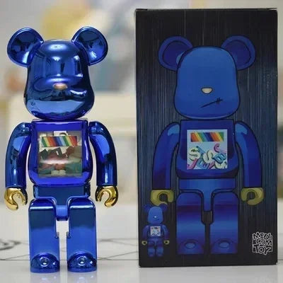 28cm 400% Bearbrick Figure Fashion Violent Bear Statue Desktop Decoration Bearbrick Figurine Luxury Living Room Decoration Decor