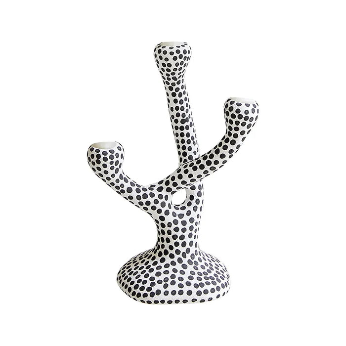 Ceramic Candle Holder Candleholder Polka Dot Pattern Abstract Crafts Wedding Centerpieces Candle Stick Holder Home Decoration