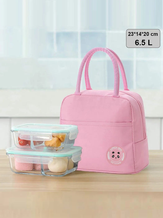 Bento Bag Bear Label 600D Oxford Cloth Thickened Aluminum Foil Insulation Waterproof Durable Lightweight Lunch Box