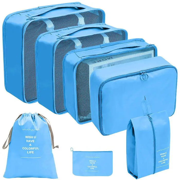 7/8/9/10 Pcs Set Travel Organizer Storage Bags Suitcase Packing Cubes Set Cases Portable Luggage Clothes Shoe Tidy Pouch Folding