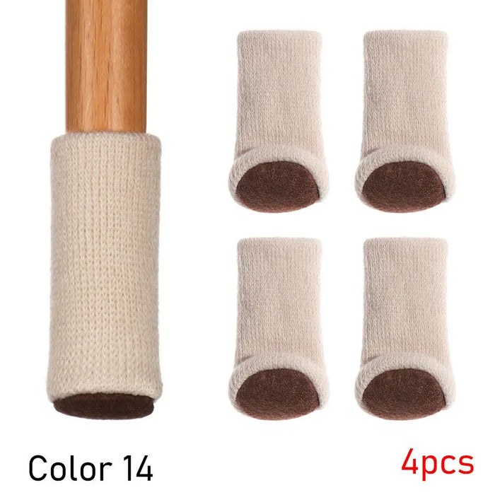 4PCS Universal Leg Sock Protective Case Knitting Chair Foot Cover Non-Slip Floor Furniture Protector Home Decor