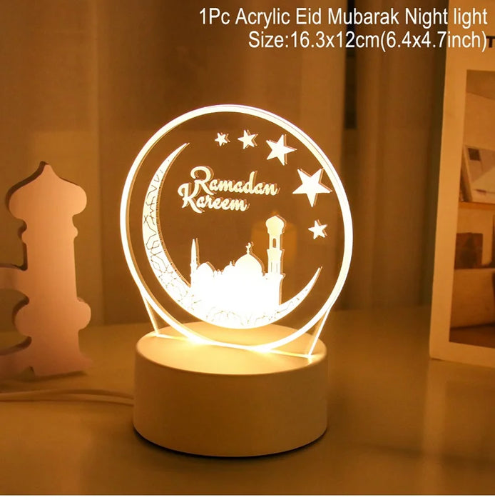 EID Night Light Mubarak Ramadan Decoration For Home 2024 Islamic Muslim Party Decor Ramadan Kareem Happy Eid Al Adha Ramadan