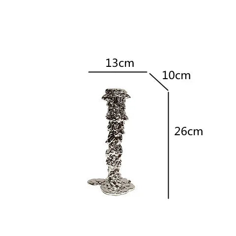 Golden Candlestick Candle Holder Resin Plated Surface Melt Shape Wedding Centerpieces Dining Table Home Furnishing Decoration
