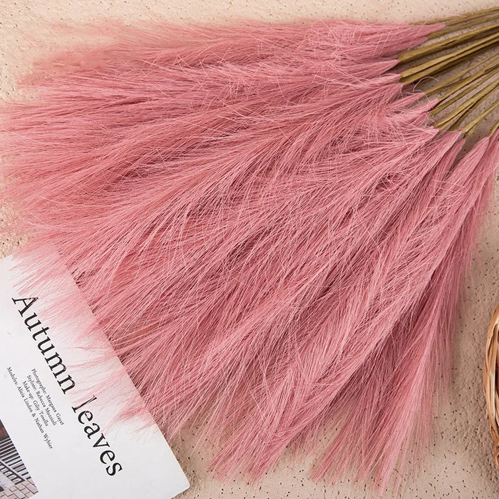 55CM 5/1PCS Fluffy Pampas Grass Boho Decor Flower Fake Plant Reed Simulated Wedding Party Christmas Home Decor Artificial Flower