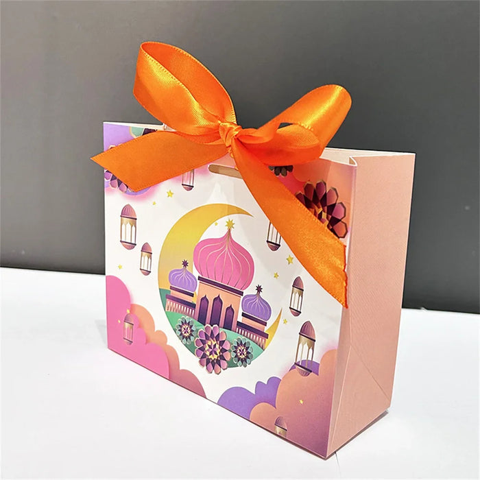 5Pcs Eid Mubarak Gift Box Eid Mubarak Candy Cookie Box Eid Party Gift Packaging Bags Ramadan Favors Eid Mubarak Decoration 2024