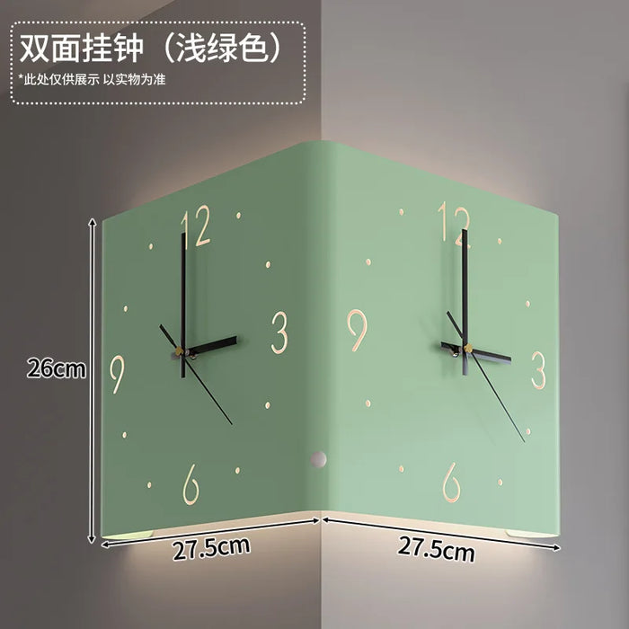 Double Corner Wall Clock Home Decoration Living Room Creative Simple Modern Wall Clock Fashion Sun Corner Wall Clock