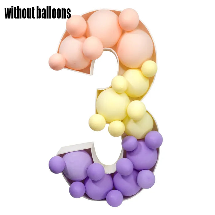 93 Giant Birthday Figure 0-9 Balloon Filling Box 18th Birthday Decor Number 30 40 50 Balloon Frame Anniversary Decoration