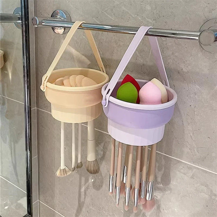 1PCS Silicone Washing Bowl Makeup Brush Cleaning Box Make-up Egg Drying Tool Set Powder Puff Washer Sponge Storage Artifact